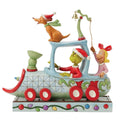 Estatua del Dr. Seuss Grinch, Cindy y Max en un tren: Por Jim Shore.