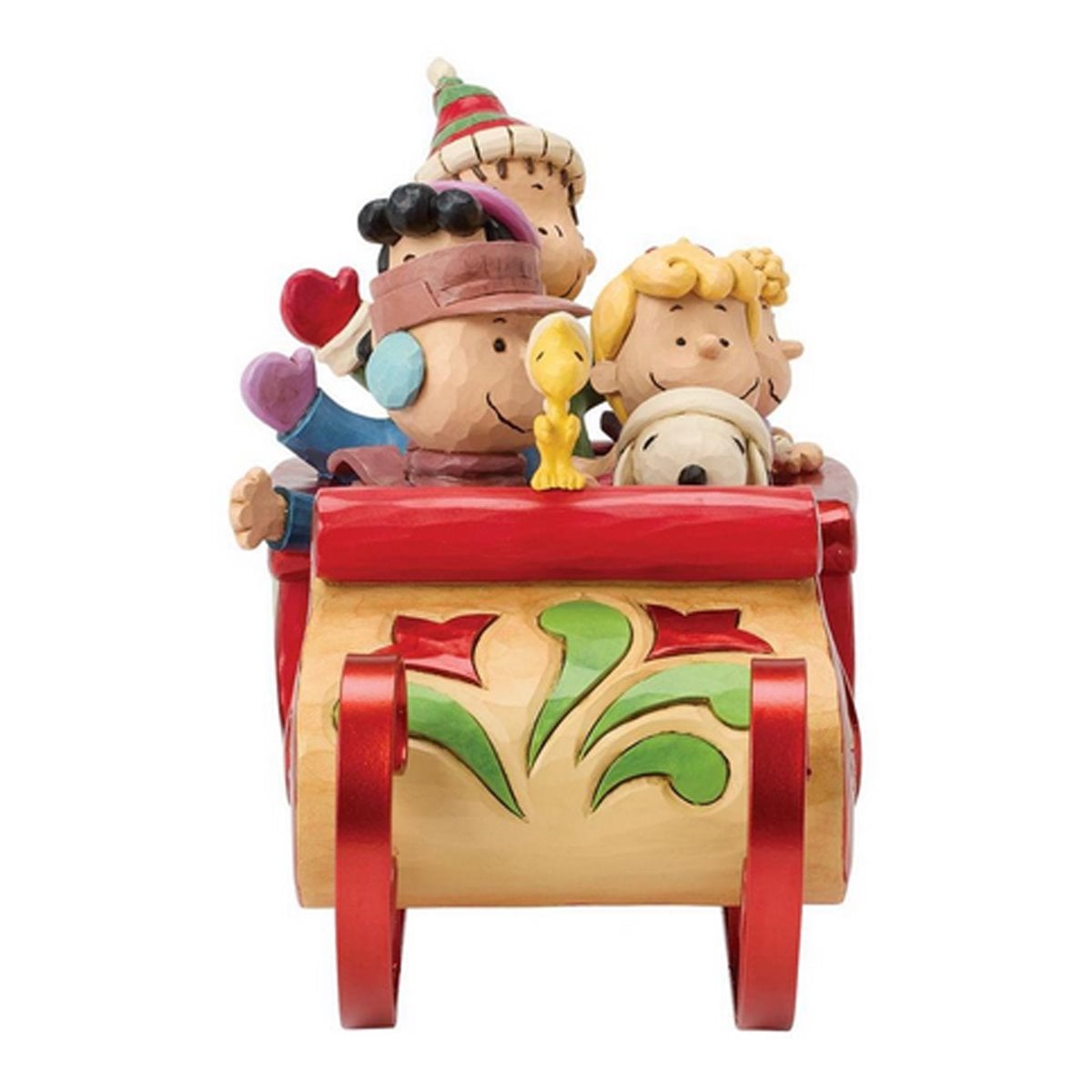 Estatua de Snoopy y sus amigos en un trineo: Por Jim Shore.