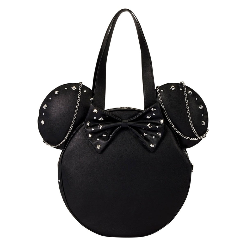 Bolso tote extragrande de Minnie Mouse con tachuelas y cadenas