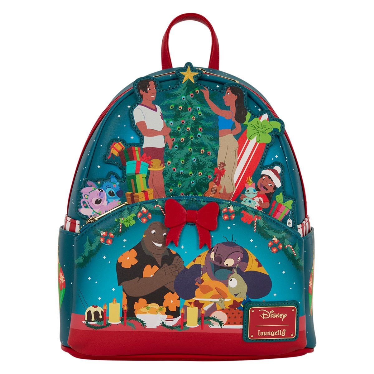 Mini mochila luminosa de Lilo y Stitch para la celebración navideña.